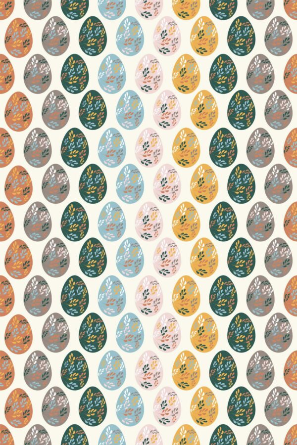 Pattern repeat of Easter eggs removable wallpaper design