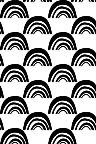 Fancy Walls Black and white Rainbow self-adhesive wallpaper in Eclectic style