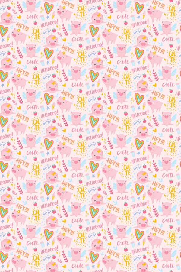 Fancy Walls soft Pink Animal traditional wallpaper for nursery decor.