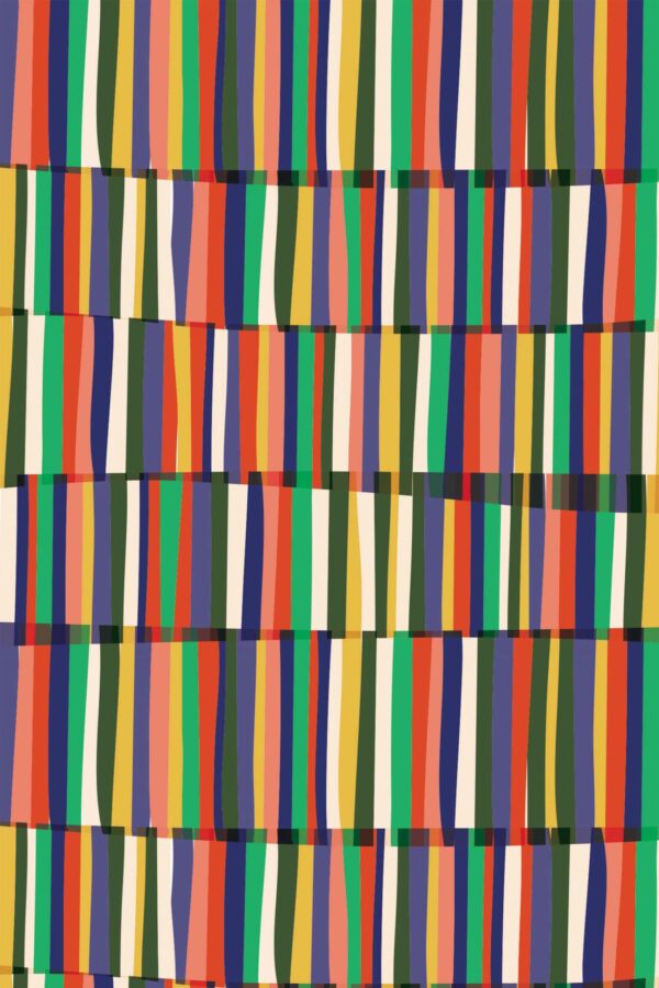 Removable Wallpaper with Colorful Opaque Stripes from Fancy Walls