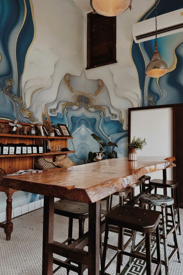 Removable wall mural featuring Elegant Aesthetic Marble by Fancy Walls