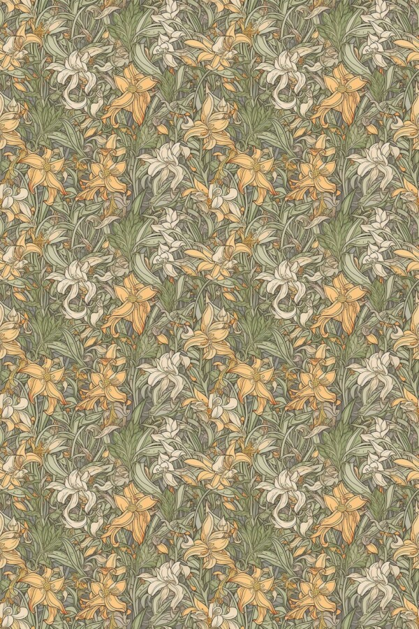 Fancy Walls Botanical self-adhesive wallpaper in a vintage floral design.