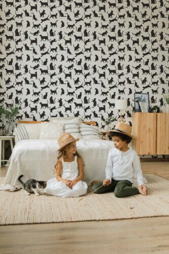 Elegant Feline Shadows self-adhesive wallpaper by Fancy Walls