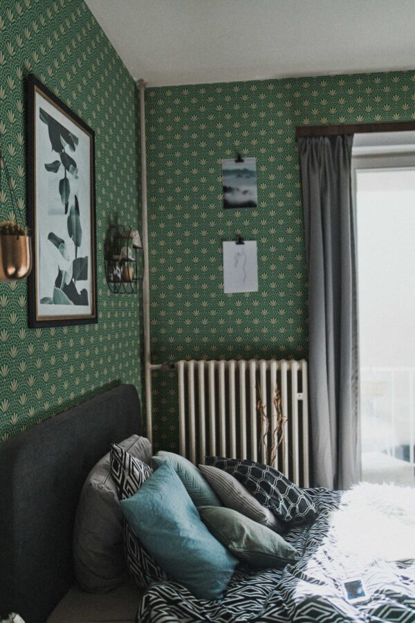 Green Elegant Deco Wallpaper