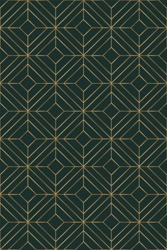 Pattern repeat of Emerald green geometric removable wallpaper design