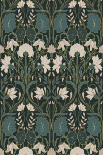 Emerald Deco Essence self-adhesive wallpaper by Fancy Walls