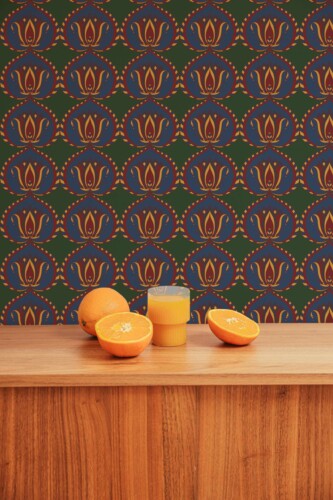 Green Art Deco Essence self-adhesive wallpaper from Fancy Walls