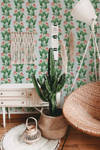 Traditional wallpaper in Enchanted Honeysuckle Elegance by Fancy Walls