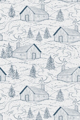 Fancy Walls Winter Cabins non-pasted wallpaper