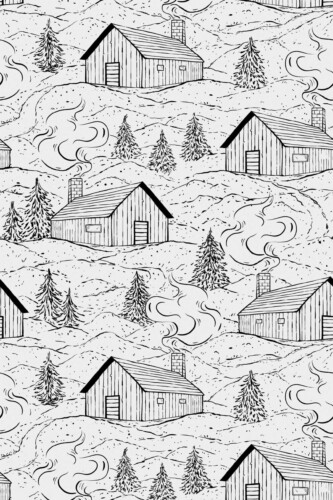 Fancy Walls Smokey Cabins non-pasted wallpaper