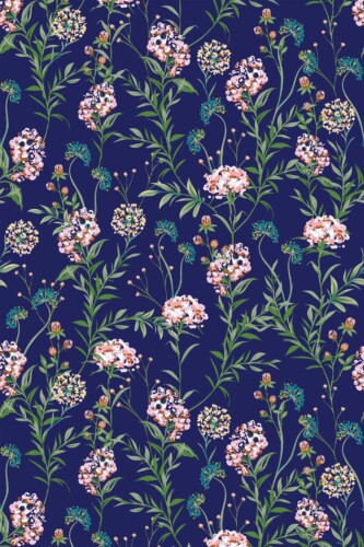 Pattern repeat of Ethereal Blues removable wallpaper design