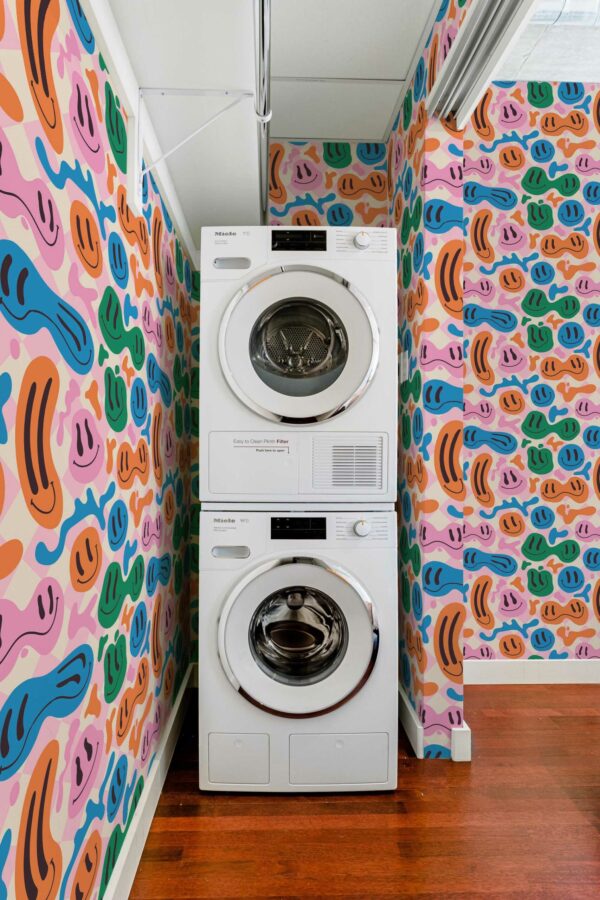 Vibrant Face Fiesta removable wallpaper from Fancy Walls