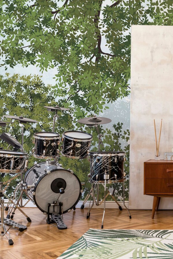 Fancy Walls peel and stick wall murals of Sleeping under a Tree