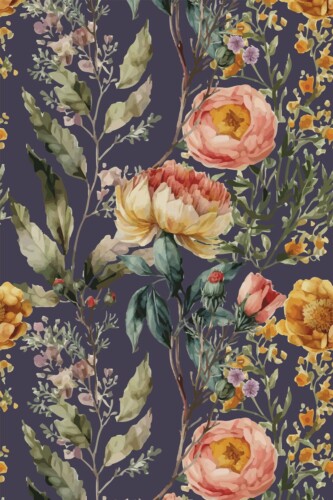 Fancy Walls Colorful Bold Floral Elegance self-adhesive wallpaper