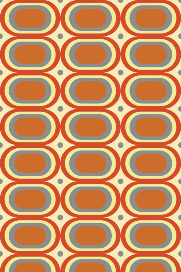 Orange self-adhesive wallpaper by Fancy Walls for living room