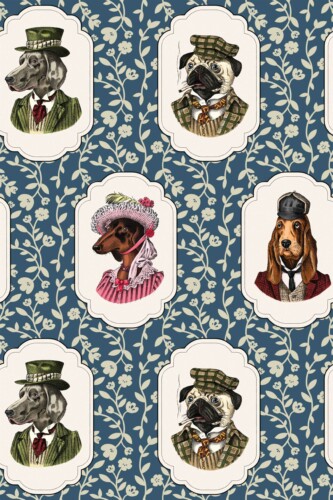 Artistic Dog Elegance removable wallpaper from Fancy Walls