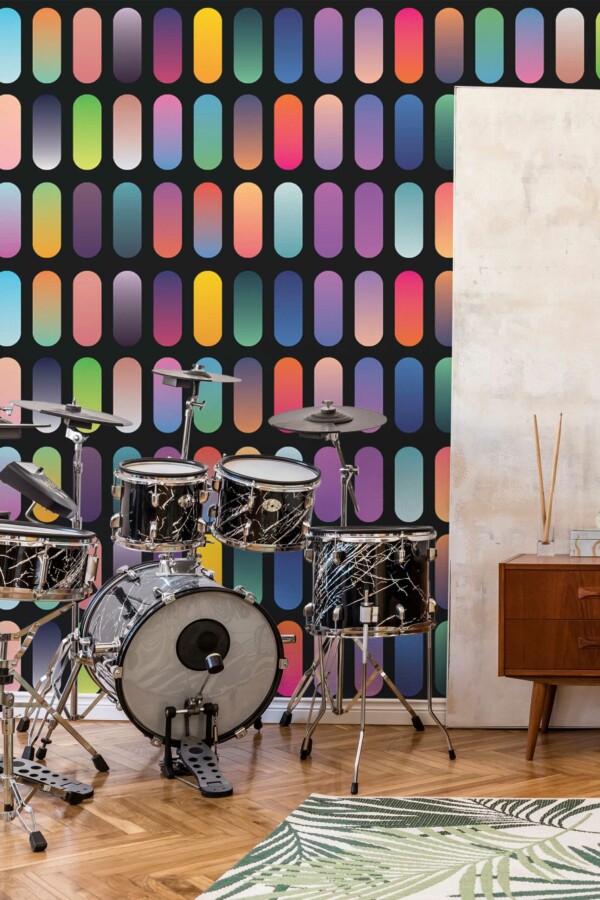 Fancy Walls peel and stick wall murals featuring Black Spectrum design