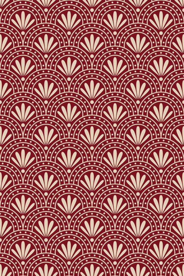 Burgundy Deco Wallpaper