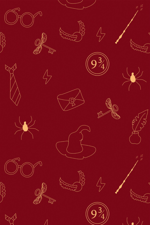 Pattern repeat of Fantasy wizard removable wallpaper design