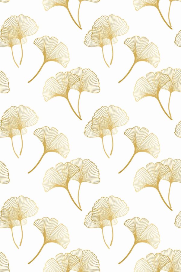 Pattern repeat of Faux Metallic Ginco removable wallpaper design