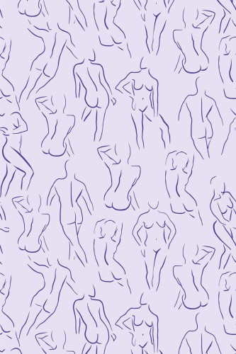 Pattern repeat of Female body removable wallpaper design