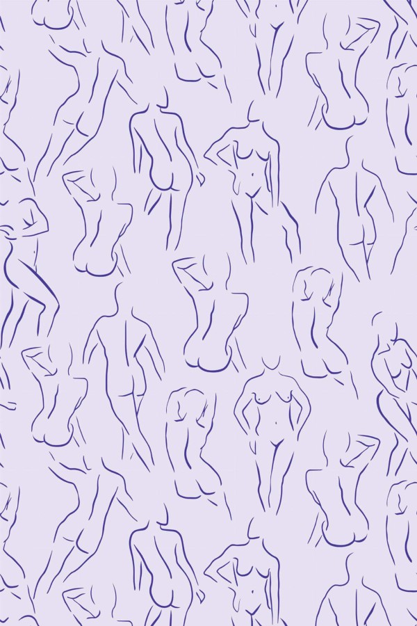 Pattern repeat of Female body removable wallpaper design