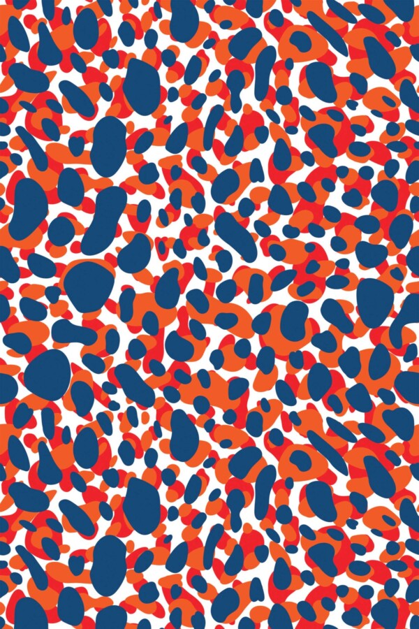 Fancy Walls Cheetah Print in Blue and Red Exciting Red traditional wallpaper