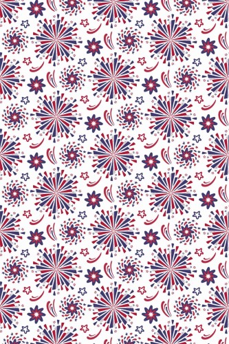 Pattern repeat of Fireworks 4th of july removable wallpaper design