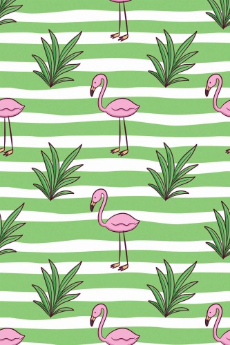 Pattern repeat of Flamingo removable wallpaper design
