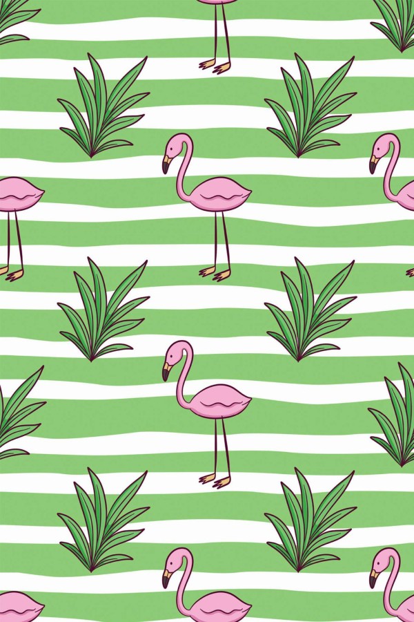 Pattern repeat of Flamingo removable wallpaper design