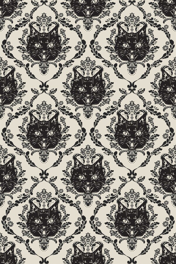 Baroque Gothic Cats Wallpaper