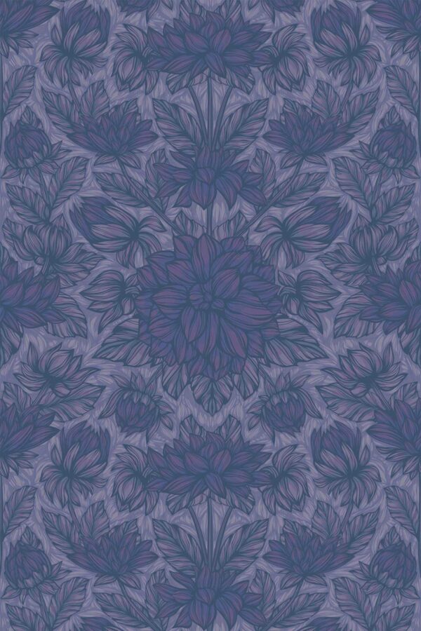 Blue damask wallpaper for walls by Fancy Walls