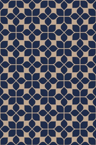 Pattern repeat of Floral geometric removable wallpaper design