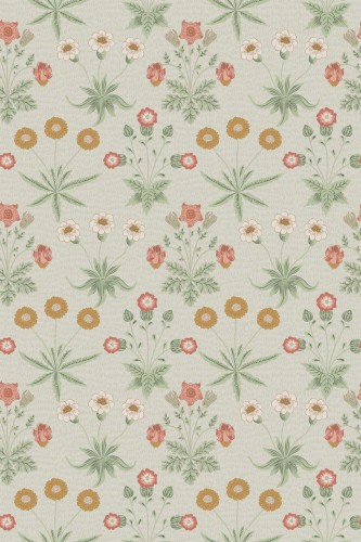Pattern repeat of Floral meadow removable wallpaper design