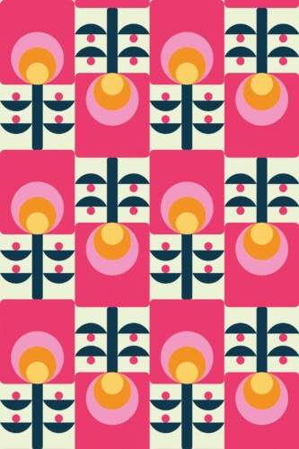 Pattern repeat of Floral Pop removable wallpaper design