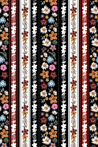 Pattern repeat of Floral stripe removable wallpaper design