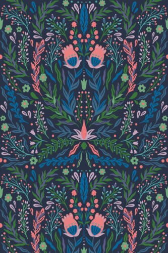 Fancy Walls Green Floral wallpaper for Dining room walls in Botanical style peel and stick wallpaper.