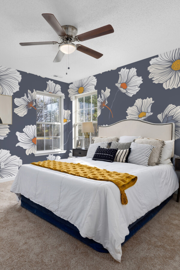 Fancy Walls large flower sketch design removable wall mural