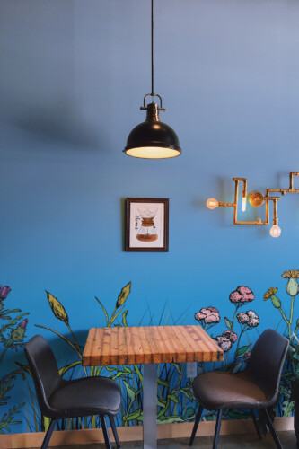Fancy Walls blue floral field wall mural peel and stick