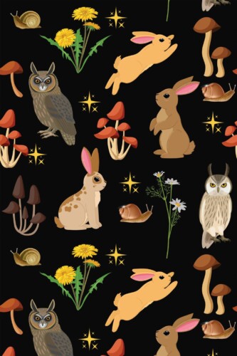 Pattern repeat of Forest woodland removable wallpaper design