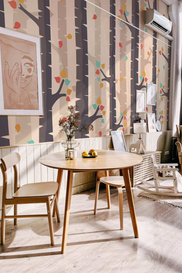 Fancy Walls soft forest tree repeat pattern removable wall mural