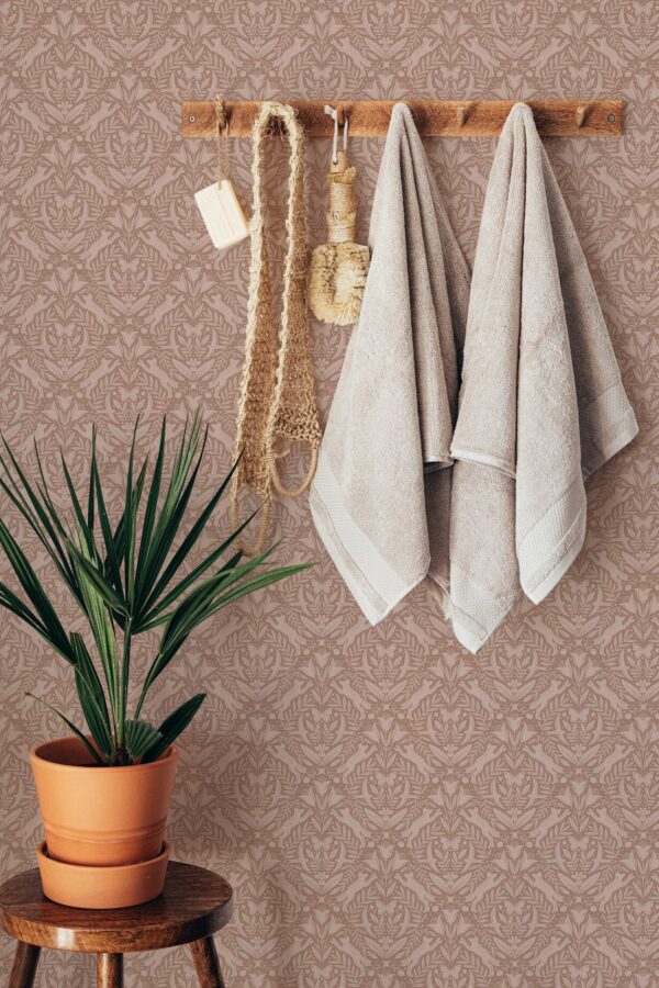 Fancy Walls Brown Damask self-adhesive wallpaper