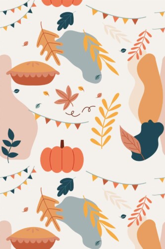 Pattern repeat of Fun thanksgiving removable wallpaper design