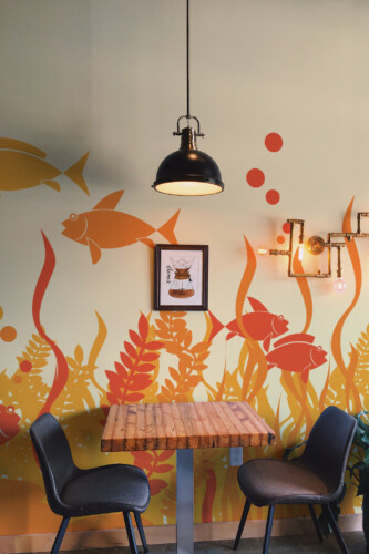 Fancy Walls bright underwater coral scene wall mural peel and stick