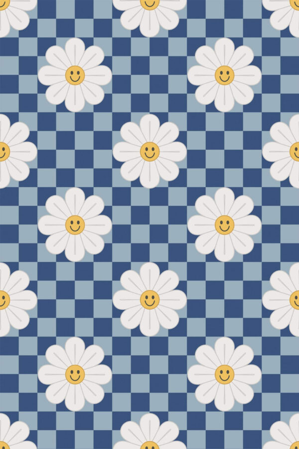 Pattern repeat of Funky floral removable wallpaper design