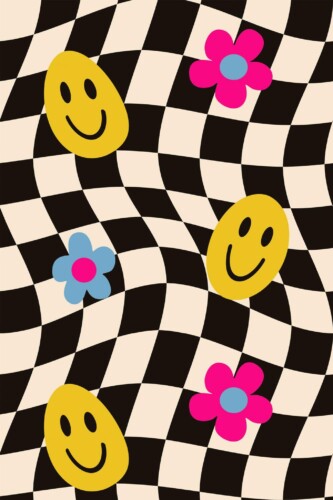 Pattern repeat of Funky removable wallpaper design