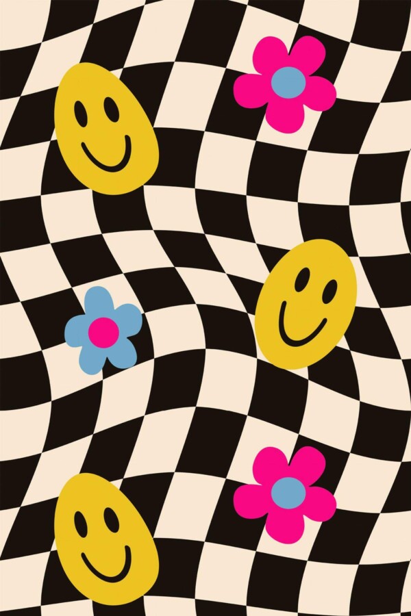 Pattern repeat of Funky removable wallpaper design
