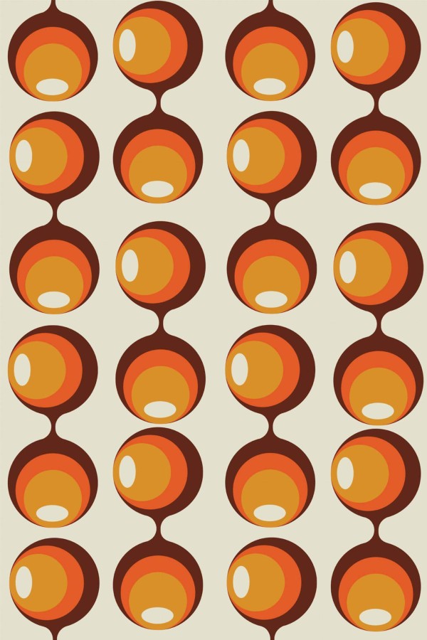 Pattern repeat of Funky retro removable wallpaper design