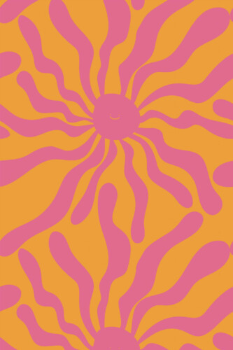 Pattern repeat of Funky sun removable wallpaper design
