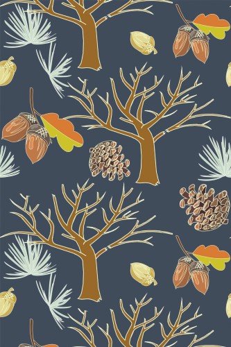 Pattern repeat of Garden groovy removable wallpaper design